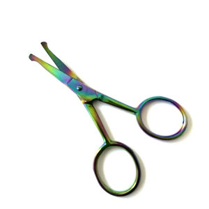 Ciseaux à sourcils en acier inoxydable de haute qualité, nouvelle couleur, tranchants, droits, sûrs, pour la coupe des poils du nez et du visage, pour la beauté et les soins des ongles. - Product Image 4