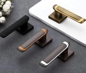 Modern Door <b>Handles</b> Minimalist Design Black Gold Finish Easy Installation Interior Hardware for Home Office Ambidextrous Use - Product Image 1