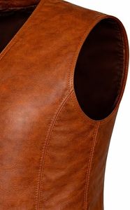 Chaleco de Cuero Reversible para Hombre, Talla Grande, Secado Rápido, Transpirable, Estilo Hip Hop, Ropa Exterior para Otoño, Diseño a Cuadros - Product Image 5