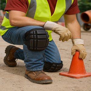 Protection de base : Genouillère stabilisatrice épaisse en EVA avec différents types de fermeture pour travaux légers de jardinage et de pose de carrelage - Product Image 2
