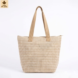 Laminated Natural Jute Beach Tote <b>Bag</b> Beach Travel 40x33x14 cm Custom Logo Wholesale OEM Private Label Bulk Order Model SS520 - Product Image 2