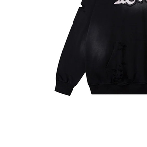 Sweat à capuche zippé en molleton 100 % coton, sur mesure, hiver, effet vieilli, broderie, coupe oversize, respirant, écologique, OEM ODM - Product Image 4