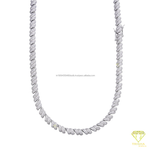 Elegant 925 <b>Sterling</b> <b>Silver</b> Moissanite Diamond Tennis Necklace Luxury Iced Out <b>Chain</b> For Fashion Forward <b>Men</b> And Women - Product Image 6