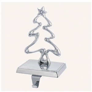 Modern Silver Metal Christmas Tree <b>Stocking</b> <b>Holder</b> Heavy Duty Weighted Hanger For Fireplace Mantel Decoration Elegant Polished - Product Image 5