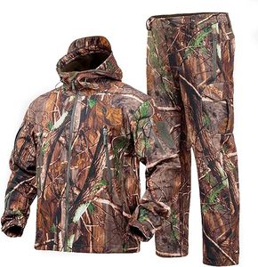 Ensemble veste et pantalon de chasse camouflage pour homme, softshell imperméable, vêtements d'extérieur pour l'automne, manches longues, polyester - Product Image 1