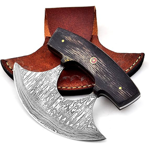 Couteau à pizza artisanal en acier pour chef de cuisine, en acier au carbone, avec étui en cuir offert, pour les amoureux des Vikings, cadeaux d'anniversaire pour couples - Product Image 1