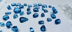 บลูโทแพซทรงรีธรรมชาติสำหรับทำเครื่องประดับแฮนด์เมด  ได้รับการรับรองจากบุคคลที่สาม  ผ่านการเคลือบแว็กซ์/น้ำมัน  เมห์ราจูดิน - Product Image 3