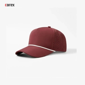 Gorra de Golf Personalizada con Logotipo Bordado a Mano, 5 Paneles, Unisex, Corte Láser, Perforada, Transpirable, Impermeable, de Lona, Cuerda, Poliéster, Deportiva - Product Image 2