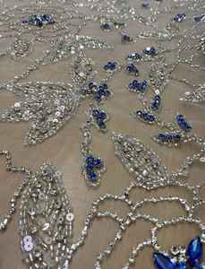 Tela de Encaje de Poliéster con Cuentas Bordadas de Lujo, la Más Vendida, para Vestidos de Novia y Ropa de Fiesta, Disponible a Buen Precio - Product Image 2