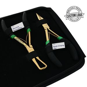 Kit d'outils pour extensions capillaires en acier inoxydable : Perles, Pince à sertir MicroLink, Pince de 5 pouces, Ciseaux à boucle, Aiguille à démêler - Product Image 4