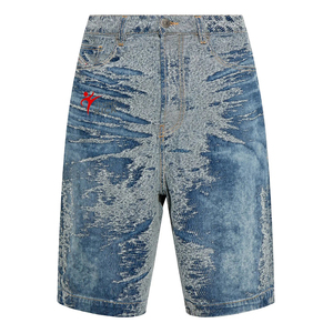 Pantalones Cortos de Mezclilla para Hombre, Estilo Slim, Desgastados, de Alta Calidad, Ligeros y Antiarrugas, para Verano, Estilo Urbano, con Cinturón - Product Image 1