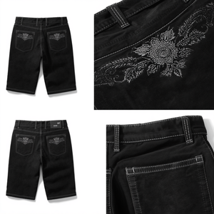 Pantalones Cortos Casuales de Lujo para Hombre, Negros, Bordados, Moda Premium, OEM, ODM - Product Image 4