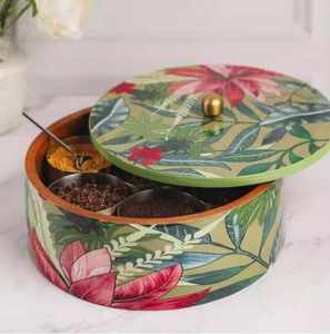 Boîte à épices en bois écologique, qualité alimentaire, compatible lave-vaisselle, design artisanal en pierre naturelle pour salon - Product Image 3