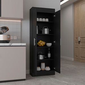 Armadio da Cucina Nero con 5 Ripiani per Dispensa - Product Image 5