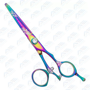 Rainbow Daisy Swivel 5,5 pulgadas japonés 440C cizalla de acero tijeras de peluquero de alta calidad salón de belleza instrumentos profesionales - Product Image 3