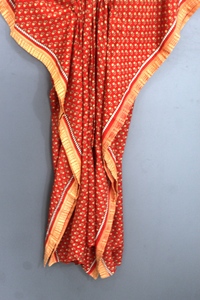 Red Printed <b>Chiffon</b> <b>Plus</b> <b>Size</b> Eco-Friendly Casual Evening Party <b>Dress</b> Strapless Loose Floor-Length Ruched Design <b>for</b> Women - Product Image 5