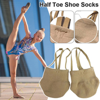 Zapatillas de media suela tejidas con puntera tipo calcetín para competición profesional de gimnasia rítmica o danza de ballet