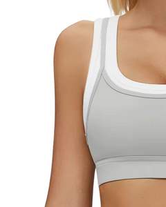<b>Women</b> Seamless Sports Bra And High Waist <b>Shorts</b> Set Light <b>Grey</b> Soft Stretchy Breathable Activewear Workout Fitness Wear Set - Product Image 4