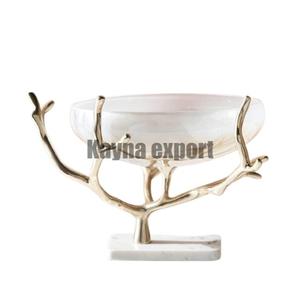 NOUVELLE COLLECTION : Support en métal doré style rock avec bol de service en verre martelé, bol en verre pour fruits, support en métal doré en forme d'œuf - Product Image 6