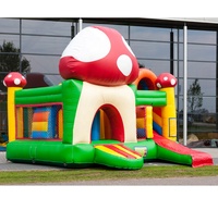 Château gonflable commercial pas cher en forme de champignon, portable pour l'extérieur avec toboggan