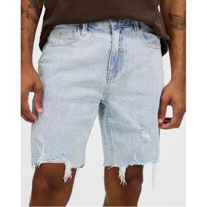 Nouveau style – Short en jean décontracté pour homme, coupe droite, streetwear personnalisé avec patchs déchirés – Vêtements de mode en gros - Product Image 1