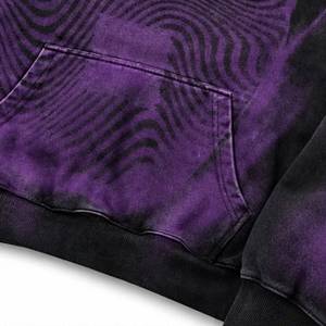 Sudadera con Capucha Extra Grande para Hombre, de Algodón Lavado Negro, 350 g/m², Felpa Francesa, Estilo Retro Desgastado, con Bolsillo con Cremallera, Ropa Casual Urbana - Product Image 4