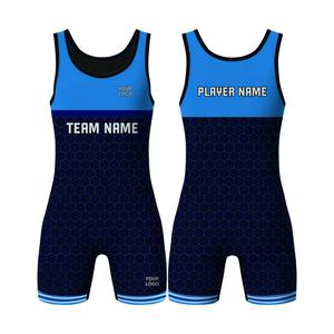 High Quality Spandex Professional Men's Wrestling Singlets Stretch Lightweight Quick Dry Breathable Sublimated Printed XL - Product Image 6