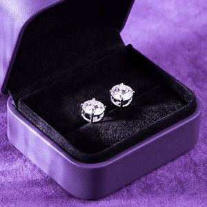 925 Sterling Silver Moissanite Stud Earrings Luxury Oval Cut Lab Diamond Solitaire Fine Jewelry <b>Post</b> Earring for Men Women - Product Image 4