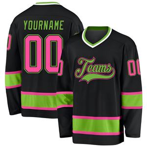 Oem Wholesale Custom Classic <b>Blue</b> <b>White</b> <b>Stripe</b> Ice Hockey Jersey Short Anti-Bacterial Full Sublimated Heat-Transfer Printed Slim - Product Image 1