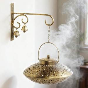 Hand-Made Sandalwood Incense Burner With Gold Inlay Chinese Aromatic <b>Diffuser</b> All-Season Use - Product Image 4