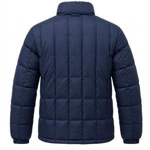 Blouson matelassé bleu marine pour homme, col montant, fermeture éclair, manteau d'hiver chaud, décontracté, streetwear, personnalisable, marque privée - Product Image 2