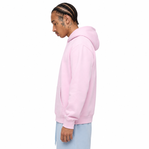 Men's <b>Pink</b> Hooded <b>Sweatshirt</b> Regular Fit Cotton Fleece Casual Solid Color Pocket Design Autumn Wear - Product Image 2