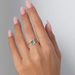 IGI/GIA Lab Grown Cut Diamond Vintage 14K Anillo de boda/compromiso amarillo Unisex Oro blanco fino para fiesta de aniversario-Worthy - Product Image 4