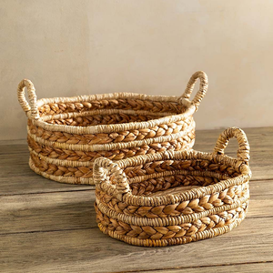 Customizable Luxury Water Hyacinth <b>Baskets</b> with Handles-Eco-Friendly Decorative Storage for Home Gardens Lightweight & Durable - Product Image 6