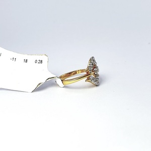 Bague élégante en or 14 carats pour femme, bijoux en or jaune d'inspiration florale, ornement de mode pour mariage et soirée - Product Image 4