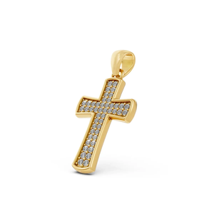 จี้เพชรเลี้ยงในห้องปฏิบัติการรูปทรงกากบาท รับรองโดย IGI ทองคำ 10K ประดับเพชรแบบ Pave สร้อยคอสำหรับงานแต่งงานและโอกาสพิเศษสำหรับผู้หญิงและผู้ชาย - Product Image 6