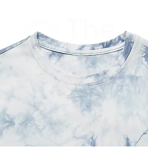 Camiseta de manga corta con cuello redondo y estampado tie-dye para hombre, informal, de punto, corte regular. - Product Image 5