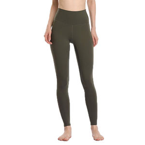 Leggings Deportivos de Cintura Alta para Mujer, de Color Sólido, Secado Rápido, Sin Costuras, de Spandex/Nailon, para Entrenamiento y Fitness - Product Image 5