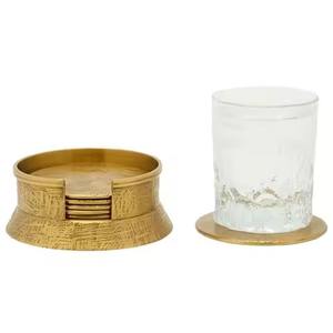 Ensemble de sous-verres contemporains en métal pour le support des verres à boire, protection moderne de la table pour la salle à manger - Product Image 5