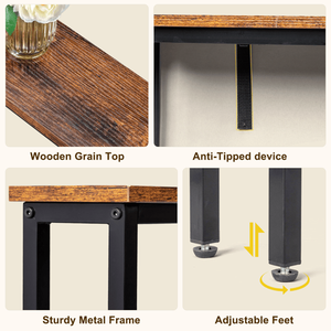 39.4\" Narrow <b>Console</b> <b>Sofa</b> <b>Table</b> with Power Outlets USB Ports Skinny Couch <b>Table</b> Metal Frame C 04863538 <b>Console</b> <b>Tables</b> - Product Image 6