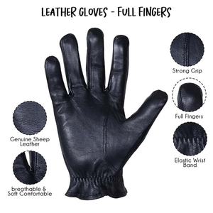 Gants de conduite en cuir noir unisexe, perforés avec trous pour les doigts, respirants, vintage, de luxe, pour course automobile, en cuir véritable, personnalisables - Product Image 4