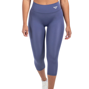 Leggings Capri Deportivos Casuales para Mujer, Cintura Alta, Sólidos, para Yoga, Ejercicio, Running, Gimnasio, Fitness, Elásticos, de Secado Rápido, Transpirables, con Malla Invisible - Product Image 1