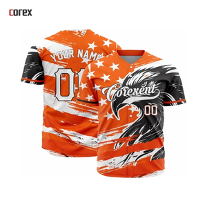 Maillot de baseball Corexent vert et or pour homme, imprimé par sublimation, respirant, à manches courtes, coupe classique, vêtement de sport pour adulte - Product Image 4