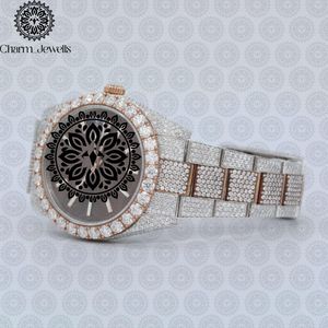 Charm_Jewells Montre à quartz analogique ronde de luxe avec bracelet en acier inoxydable et lunette en diamant pour femme, 38 mm - Product Image 6