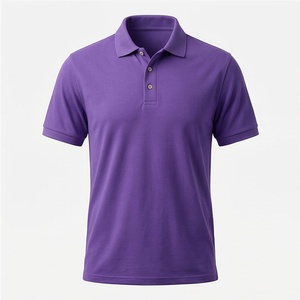 Polo à manches courtes pour homme, couleur unie, tricoté, décontracté, coupe classique, boutons - Product Image 1