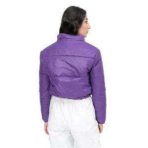 High Quality Short Bubble <b>Jacket</b> Women Hip Hop Style <b>Cropped</b> <b>Puffer</b> Winter Fashion Lightweight Detachable Collar - Product Image 6