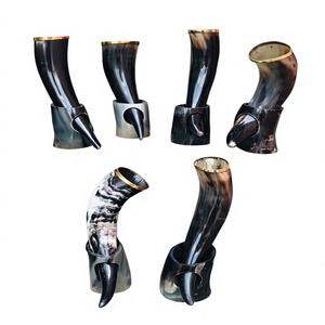 Chopes à bière en corne de viking de style américain polies, anciennes, lavables au lave-vaisselle, écologiques, légères, portables, pour usage domestique ou en bar - Product Image 1