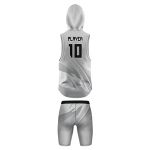 Ensemble maillot et short ajusté de football 7v7 pour garçons, sans manches, à capuche, uniforme pour jeunes, imprimé abstrait, personnalisable avec nom et numéro du joueur - Product Image 2