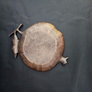 Plateau décoratif royal en cuivre couleur grenade, plateau décoratif haut de gamme en cuivre, plateau élégant pour la maison en cuivre, plateau moderne pour la maison en cuivre, plateau vintage en cuivre - Product Image 4