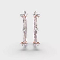 Eco Friendly Moissanite Diamond Hoop <b>Earrings</b> Stylish Modern Design Fine Jewelry for Women's Everyday Wear Available For Sale - Product Image 6